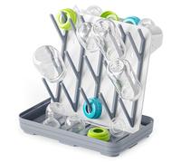 SpaceAid Égouttoir Vertical pour biberons de bébé avec 20 Crochets, économiseur d'espace pour Bouteilles de Cuisine, Organiseur Vertical pour Accessoires de Rangement de comptoir (Blanc et Gris)