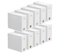 SpaceAid Lot de 10 organiseurs de draps de lit pliables pour placard en lin, ensemble de draps avec fenêtre XL (grand et très grand lit), blanc