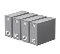 SpaceAid Lot de 4 organiseurs de draps de lit pliables pour placard en lin, ensemble de draps avec fenêtre XL (grand et très grand lit), gris