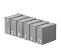 SpaceAid Lot de 6 organiseurs de draps de lit, organiseurs de draps pliables avec fenêtre pour placard en lin, ensemble de rangement de dossiers pour grand lit et très grand lit (gris)