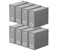 SpaceAid Lot de 8 organiseurs de draps de lit et de rangement, organiseur de draps pliables pour placard à linge, ensemble de draps avec fenêtre XL (grand lit et très grand lit), gris
