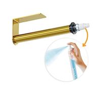 SpaceAid SprayNeat Porte-Papier avec Flacon pulvérisateur au Centre, pour Fixation sous Un Meuble, Murale, pour Cuisine et Salle de Bain, doré