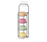 SpaceAid Support de Barre de shampooing à 4 Niveaux pour Douche, Porte-Savon Auto-drainant pour Mur de Salle de Bain et évier de Cuisine, Porte-Savon en Acier Inoxydable (Gris)