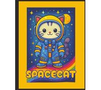 SPACECAT BLUE: Notebook for all ages about space, cats, and more. 8.5x11 inches, 120 pages...school, work, home, office
