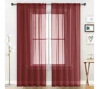 SpaceDresser Paire de Rideaux de fenêtre Transparents Basiques avec Passe-Tringle - Bordeaux - 132,1 cm de Large x 228,6 cm de Long - pour Cuisine, Chambre à Coucher, Salon, Cour (Bordeaux, 132,1 x