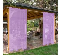 SpaceDresser Rideaux de terrasse imperméables à oeillets - 2 panneaux en voile pour l'intérieur, pour salon, 132 x 213 cm (l x L), Lavande