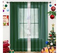 SpaceDresser Rideaux en voile transparent avec passe-tringle pour cuisine, chambre à coucher, salon, rideaux filtrant la lumière du soleil, décoration d'intérieur, couleurs assorties et tailles