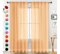 SpaceDresser Rideaux en Voile Transparent avec Passe-Tringle pour Cuisine, Chambre à Coucher, Salon, Rideaux filtrant la lumière du Soleil, décoration d'intérieur Semi-Assortie, Beige, 132,1 x 183 cm