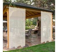 SpaceDresser Voilages imperméables pour terrasse - 2 Panneaux de voilages d'intérieur avec Passe-Tringle pour Salon, 132 x 274 cm (l x L), Ivoire