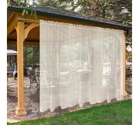 SpaceDresser Voilages imperméables pour terrasse - 2 Panneaux de voilages d'intérieur avec Passe-Tringle pour Salon, 254 x 243 cm (l x L), Ivoire
