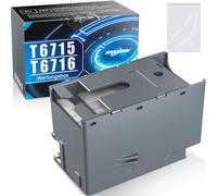 Spaceink Boîte d'entretien T6715 (C13T671500) compatible avec Epson Workforce WF-4725DWF WF-4720DWF WF-4730DTWF WF-4740DTWF WF-4825DWF, T6716 (C13T671600) pour WF-C5710DWF WF-C522 Imprimante 10DW