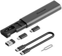 Spaceline - Kit Multi Adaptateurs 7 En 1 Câble Usb 60 W Vers Usb-C/A/Micro/Lightning - Avec Emplacements Carte Nano Sim Et Micro Sd[Usbc18]