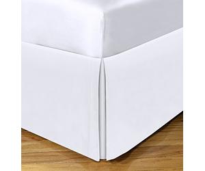 Spacemaker Cache-sommier en Polyester - Cache-sommier Extra Long - Cache-sommier - Queen - 53,3 cm - Blanc