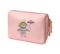 Spaceman Mini Trousse de Maquillage brodée avec Fermeture éclair, Trousse de Voyage Multi-Compartiments pour Rouges à lèvres, élégante, Fonctionnelle, compacte, Portable, Durable,