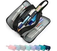 SPACEMATE Trousse à crayons pour fournitures scolaires filles garçons enfants mignon Preppy Stuff Grande capacité Esthétique Pen Organizer Back to College Stationery Noir Style XL 2300 ml