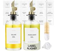 Spaceneat Bouteille pour Huile D'olive, Distributeur Huile D'olive, Bouteille Huile Olive Bec Verseur, Huilier Vinaigrier, Bec Verseur Huile D'olive, Olive Oil Dispenser Bottle, Lot De 2, Doré