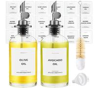 Spaceneat Bouteille pour Huile D'olive, Distributeur Huile D'olive, Bouteille Huile Olive Bec Verseur, Huilier Vinaigrier, Bec Verseur Huile D'olive, Olive Oil Dispenser Bottle, Lot De 2, Argent