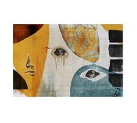 SPACEREBELS Impression sur toile Visages abstraits 120 x 80 cm Châssis 3 cm | Bois de pin massif, toile 100 % coton, bords imprimés tout autour, prêt à suspendre, décoration murale abstraite