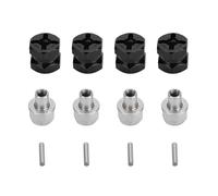 Spacers hexagonaux RC RCE Adaptateur d'extension du moyeu en Alliage en Aluminium 12 mm pour 1/10 Voitures RC améliorées stabilité légère Durable pour Le Jeu axial Traxxas hsp (Noir)