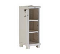 SPACESAVER 35 PLASTIKEN Armoire basse 1 Porte avec etageres - l 35 x p 45 x h 100 cm - Gamme Space SAVER - Interieur et Exterieur