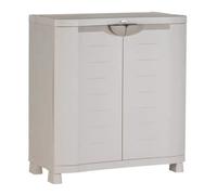 SPACESAVER 90 PLASTIKEN Armoire basse 2 portes avec etageres - l 90 x p 45 x h 100 cm - Gamme Space SAVER - Interieur et Exterieur