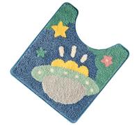 Spaceship Bathroom Mat, U Shape Toilet Rug with Absorbent Fabric Powder