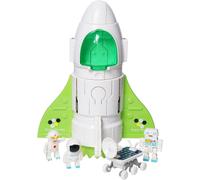 Spaceshuttle Mission Spatiale Fusée Jouet de Vaisseau Spatial avec et Son,3 Figurines d'astronaute,Cockpit à charnière,spuff