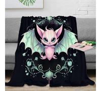 SPACESK Chauve - Souris Bedding Couverture en Flanelle Moelleuse Chaudes 3D Imprimé Couverture en Microfibre Légères Couvertures Toutes Saisons Convient Adultes Et Enfants 80x90inch(200x230cm)