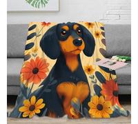 SPACESK Chien Teckel Couverture Imprimée Imprimée 3D Couverture Ultra Douce Flanelle Velours Peluche Couverture pour Voyager Lit Ou Canapé Convient Adultes Et Enfants 80x90inch(200x230cm)