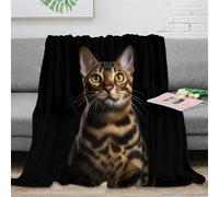 SPACESK Le Chat Bedding Couverture Imprimée Couverture Flanelle en Microfibre Jeté De Canapé Couverture Lit Jete De Canape Chaud Et Doux en Peluche Convient Adultes Et Enfants 80x90inch(200x230cm)