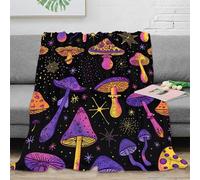SPACESK Les Champignons Couverture en Flanelle Couverture Polaire Moelleuse Douce Et Chaude Imprimé 3D Couverture De Canapé pour Adolescents Et Adultes 70x80inch(180x200cm)
