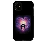 Spacetime Embrasse Couple Interstellaire Connexion Céleste Coque pour iPhone 11