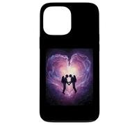 Spacetime Embrasse Couple Interstellaire Connexion Céleste Coque pour iPhone 13 Pro Max