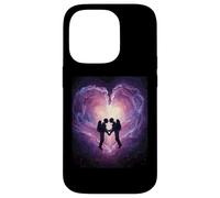 Spacetime Embrasse Couple Interstellaire Connexion Céleste Coque pour iPhone 14 Pro