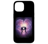 Spacetime Embrasse Couple Interstellaire Connexion Céleste Coque pour iPhone 15