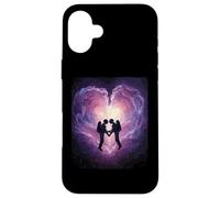 Spacetime Embrasse Couple Interstellaire Connexion Céleste Coque pour iPhone 16 Plus