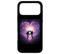 Spacetime Embrasse Couple Interstellaire Connexion Céleste Coque pour iPhone 17 Pro Max