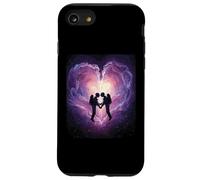 Spacetime Embrasse Couple Interstellaire Connexion Céleste Coque pour iPhone SE (2020) / 7/8