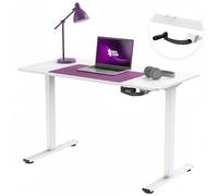 Spacetronik Bureau Réglable en Hauteur Manuel avec Manivelle, Bureau Ergonomique Assis-Debout, Cadre en Acier Robuste, 72-109,5 cm, Capacité de Charge 40 kg, 120x60 cm