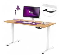 Spacetronik Bureau Réglable en Hauteur Manuel avec Manivelle, Bureau Ergonomique Assis-Debout, Cadre en Acier Robuste, 72-109,5 cm, Capacité de Charge 40 kg, 140x60 cm
