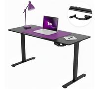 Spacetronik Bureau Réglable en Hauteur Manuel avec Manivelle, Bureau Ergonomique Assis-Debout, Cadre en Acier Robuste, 72-109,5 cm, Capacité de Charge 40 kg, 140x60 cm
