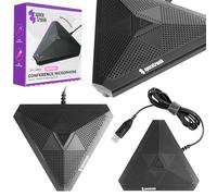 Spacetronik Microphone de conférence USB sans haut-parleur, microphone USB PC avec réduction du bruit, bouton muet LED, Plug & Play, condensateur omnidirectionnel à 360 degrés pour Zoom, Skype