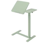 Spacetronik Table de Lit pour Ordinateur Portable, Double Plateau Inclinable avec Butée Antidérapante, Hauteur Réglable 75,5-110,8 cm, Structure Stable en H, sans roulettes (Vert)