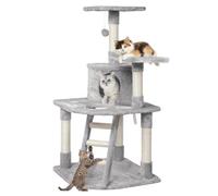 Spacieux Arbre à Chat avec Tour de poteaux, Arbre grimpant Gris Clair