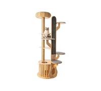 Spacieux Cat Tree for Indoor Cats Big Rattan Basket Cozy Condo