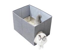 Spacieux Enclos Pour Bac À Litière De Chat Enclos à bords hauts et dessus | Couvercle De Protection Anti-Rayures Idéal Pour Intérieur : Maison, Salon, Coin, Appartement, Balcon, Garage, Esp