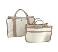 Spacieux Femmes Plage Tuer Tendance Femmes Carryall Bag 2 Pièces/Ensemble Grand Sac à provisions en Toile pour Femmes Multifonctionnel Maman Sac Bébé Multi-Poches Blanc
