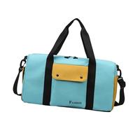 Spacieux Sac à bandoulière étanche pour voyage sport avec plusieurs poches pratiques en tissu Oxford, bleu, As shown in the figure