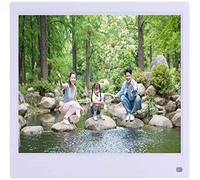 Spacmirrors Cadre Photo numérique 15,6" avec écran IPS Haute résolution USB SD SDHC avec Horloge et Calendrier intégrés, Cadeau pour la Famille et Les Amis (Blanc 15,6")