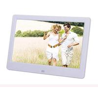 Spacmirrors Cadre Photo numérique 33 cm, réveil, diaporama, Lecteur MP3/4, kit de télécommande, Blanc (Blanc)